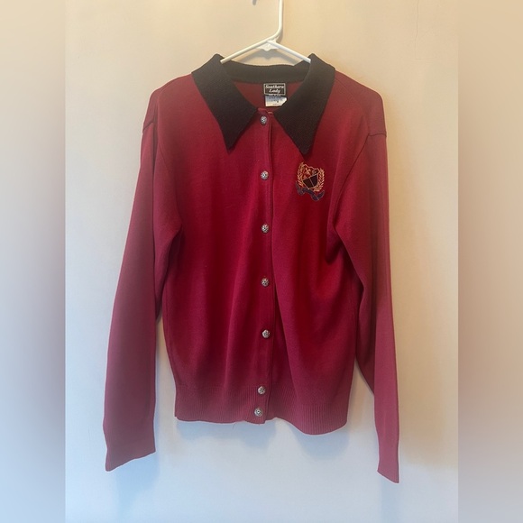 FINAL PRICE Vintage Southern Lady Equestrian Cardigan - Picture 1 of 7